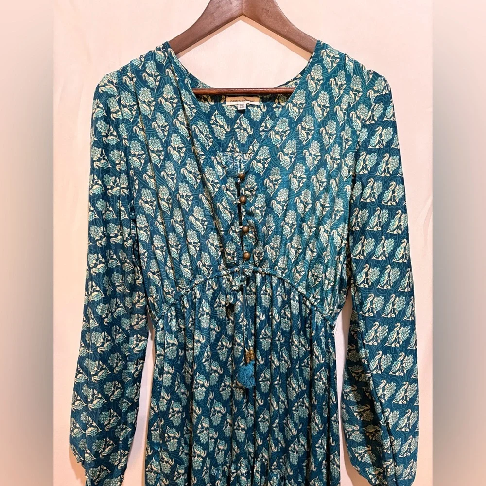 Karma Highway Maxi Dress One Size Womens Long Sleeve Boho Flowy - Picture 3 of 9